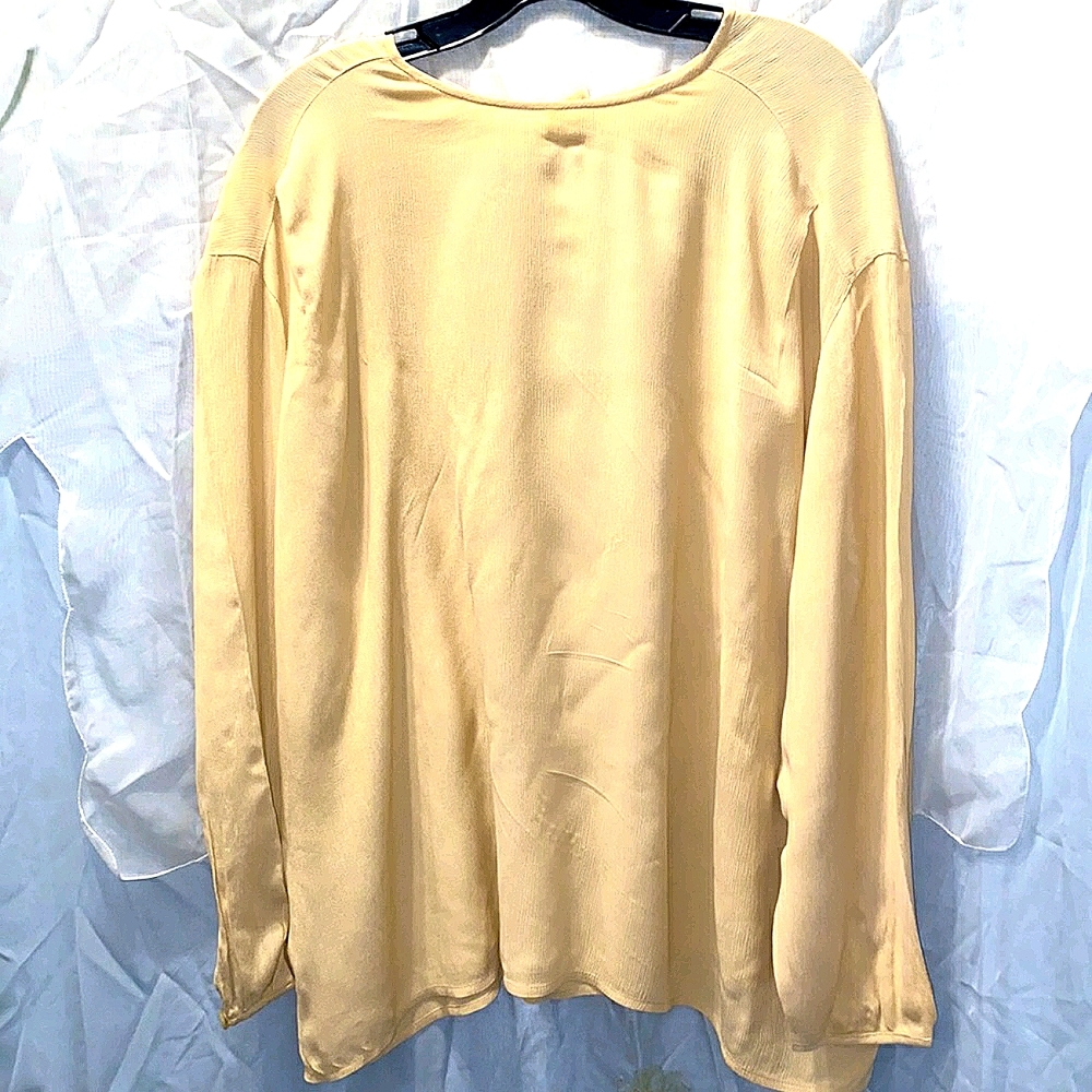 RENA ROWAN/SAVILLE YELLOW LNG SLV BLOUSE SZ 20W